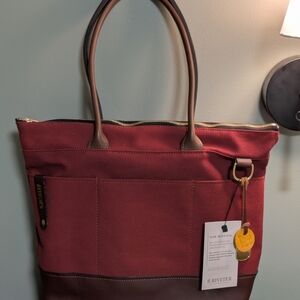 R. Riveter Burgundy and Brown Williams Tote
